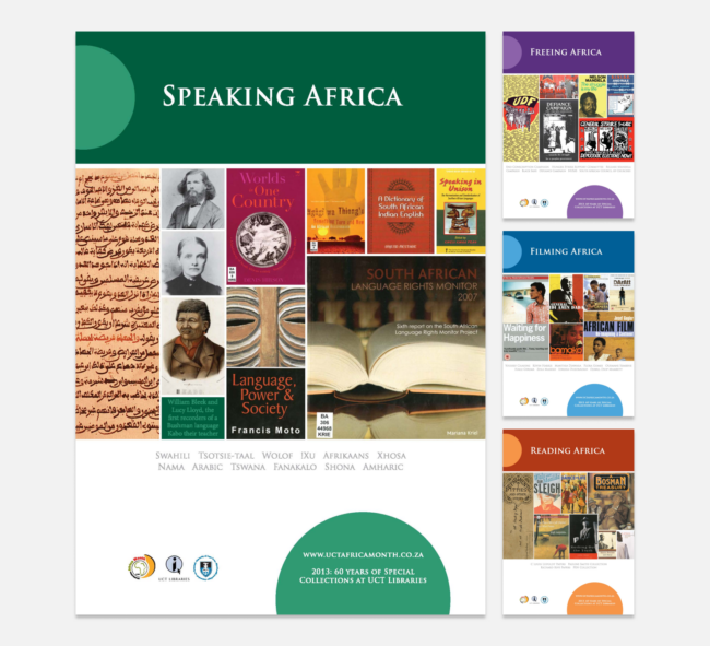 A series of educational posters designed by Imago Visual for UCT Libraries’ Africa Day, showcasing Africa’s rich cultural heritage.