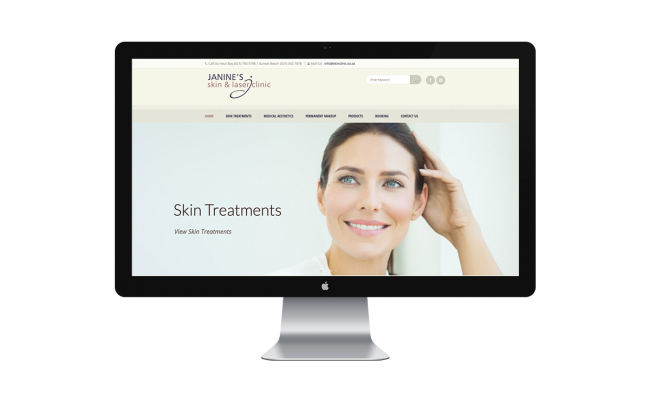 Janine’s Skin and Laser Clinic website interface