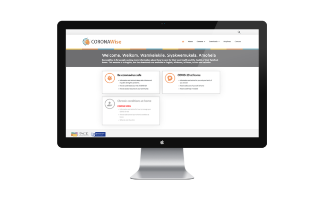 Design interface of the CoronaWise platform.
