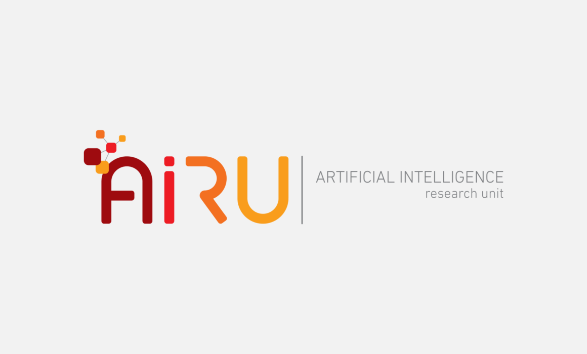 Logo of AIRU, showcasing a modern design with neural network elements, representing AI research at UCT