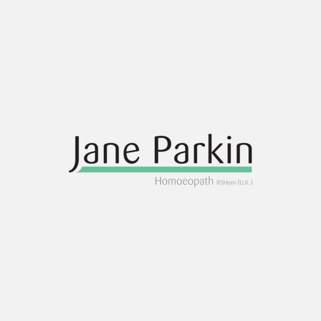 Jane Parkin Homoeopath logo featuring her name with a green underline, symbolising health and wellness.